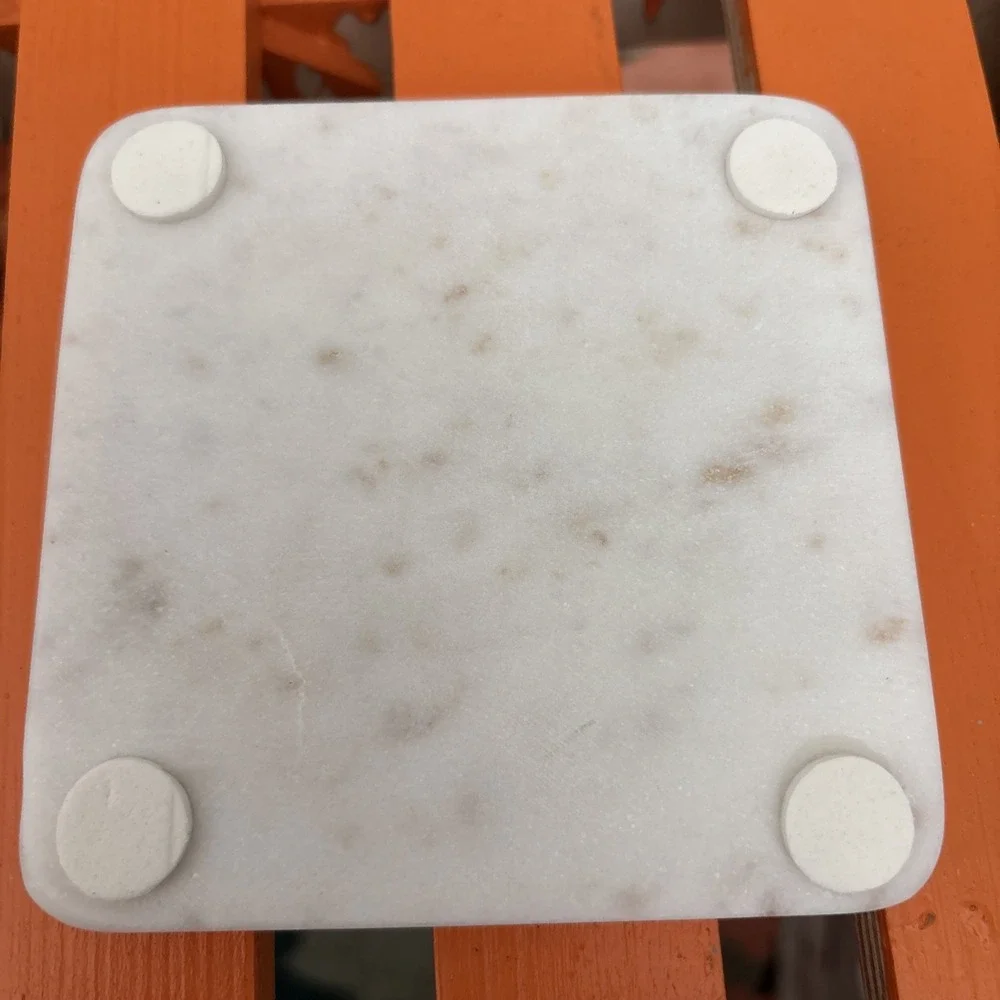 4- marble heavy duty square pineapple drink coasters 4x4